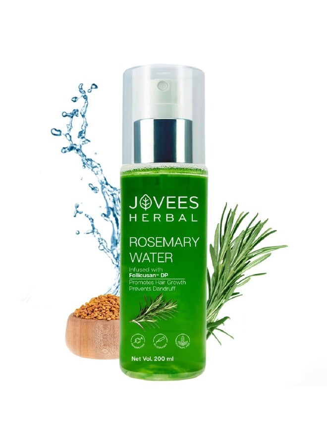 Jovees Herbal Rosemary Water Spray for Hair Growth & Hair Thickness with Follicusan DP | 100% Natural Extract Mist for Controls Hairfall, Strengthens Follicles & Boosts Hair Growth | Non-Greasy, Lightweight | All Hair Type - 200ml - Image 1