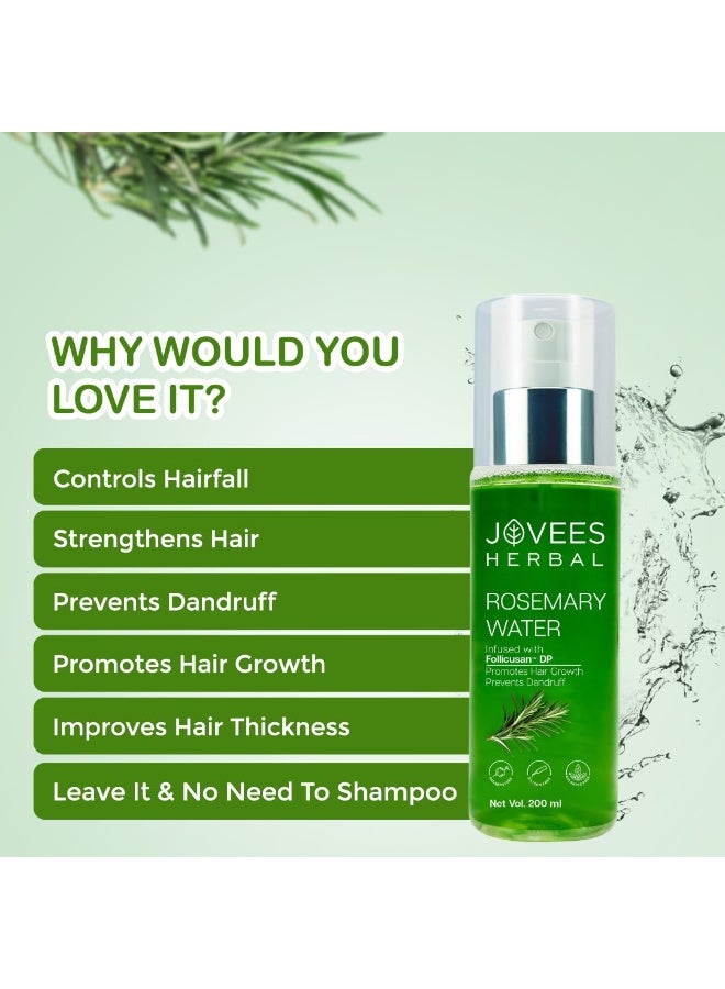 Jovees Herbal Rosemary Water Spray for Hair Growth & Hair Thickness with Follicusan DP | 100% Natural Extract Mist for Controls Hairfall, Strengthens Follicles & Boosts Hair Growth | Non-Greasy, Lightweight | All Hair Type - 200ml - Image 5