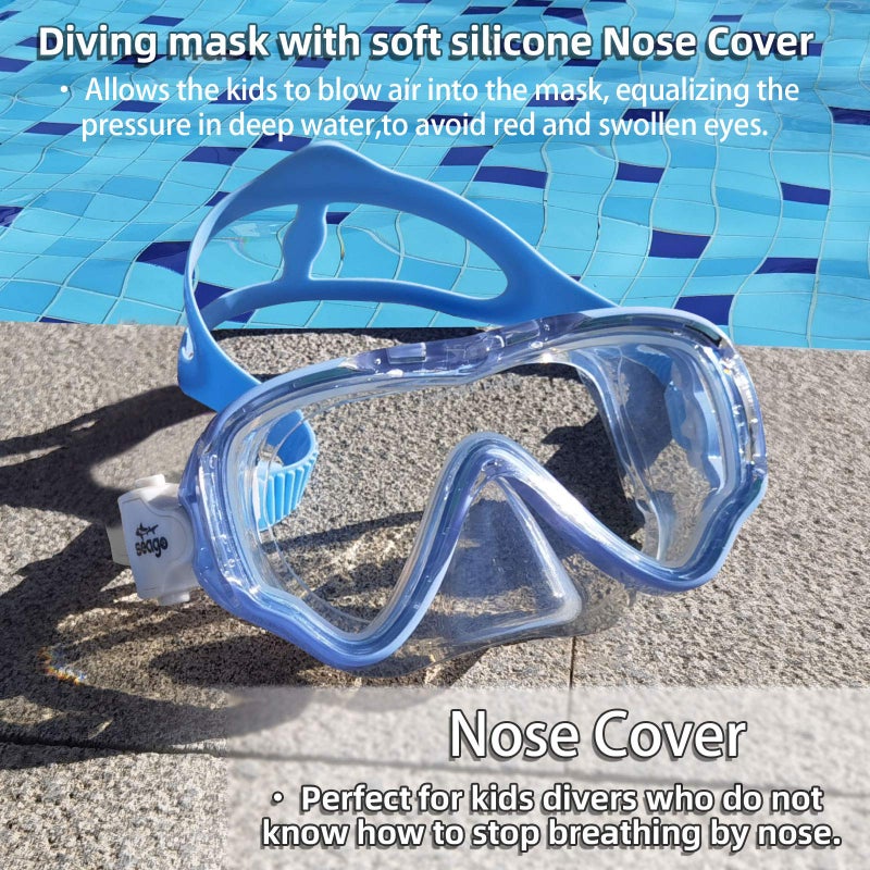 Seago Swimming Mask Swim Goggles for Kids Boys Girls Youth 6-14 8-12 8-14 4-7, Anti-Fog 180Â° Panoramic View Soft Silicone Skirt Kids Pool Underwater Swimming Goggles with Nose Cover, Snorkel Equipment - Image 5