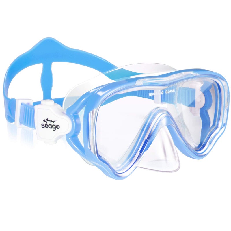 Seago Swimming Mask Swim Goggles for Kids Boys Girls Youth 6-14 8-12 8-14 4-7, Anti-Fog 180Â° Panoramic View Soft Silicone Skirt Kids Pool Underwater Swimming Goggles with Nose Cover, Snorkel Equipment - Image 1
