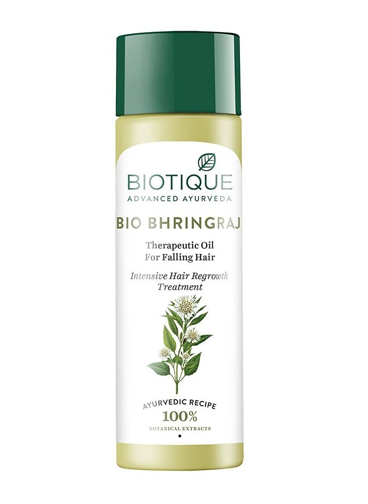 Biotique Bhringraj Hair Oil Hair Fall Control Regrowth Treatment Nourishes Follicles Strong Shiny Hair 120ml  - Image 1