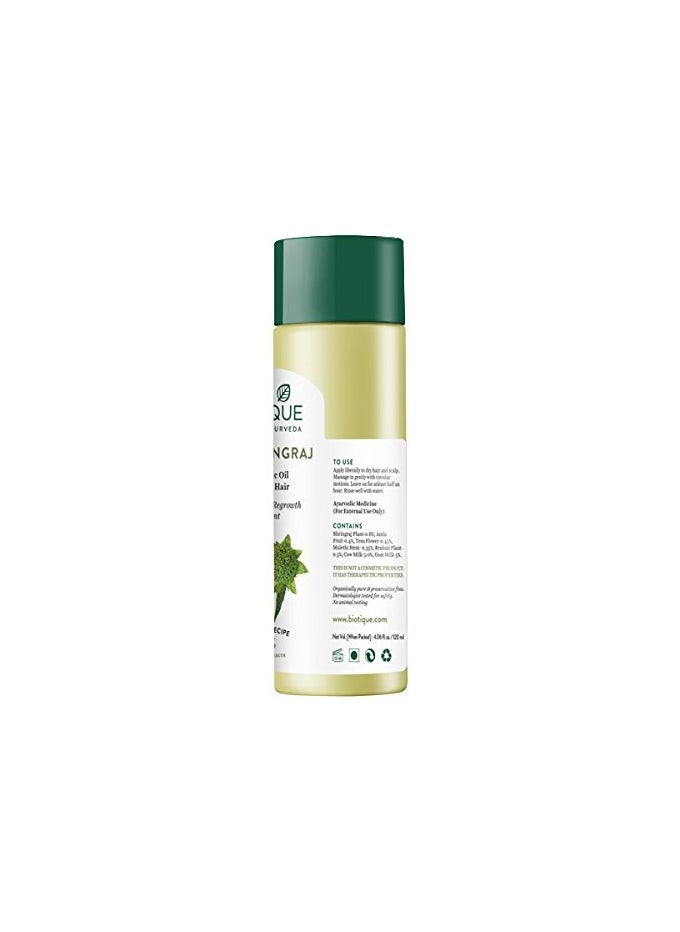 Biotique Bhringraj Hair Oil Hair Fall Control Regrowth Treatment Nourishes Follicles Strong Shiny Hair 120ml  - Image 2