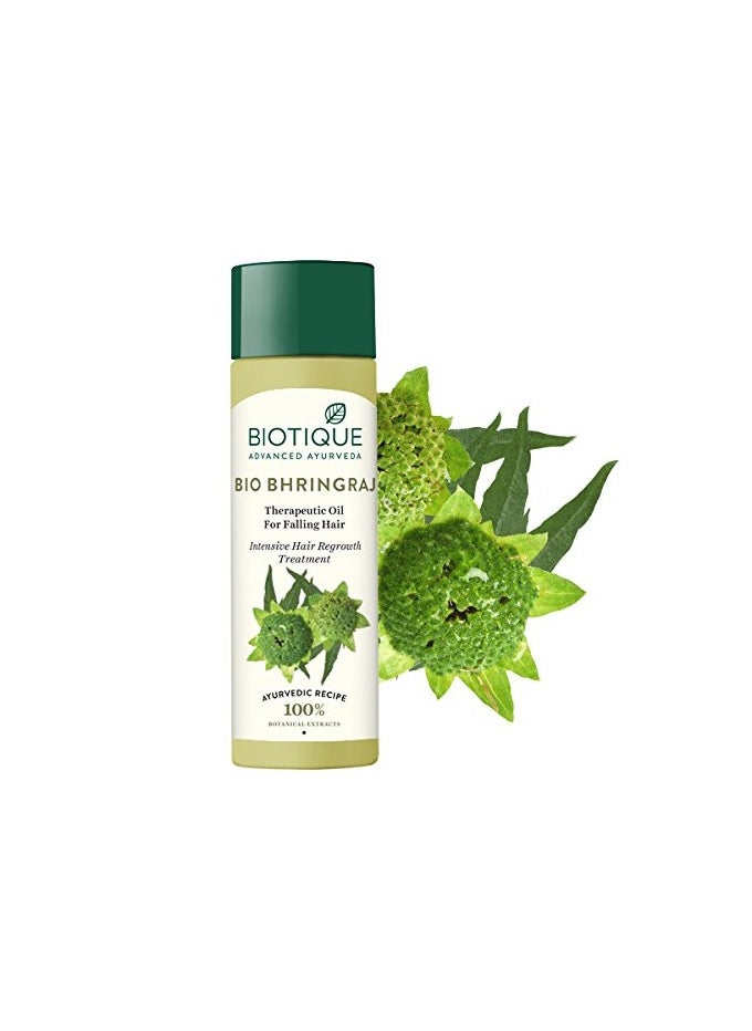 Biotique Bhringraj Hair Oil Hair Fall Control Regrowth Treatment Nourishes Follicles Strong Shiny Hair 120ml  - Image 3