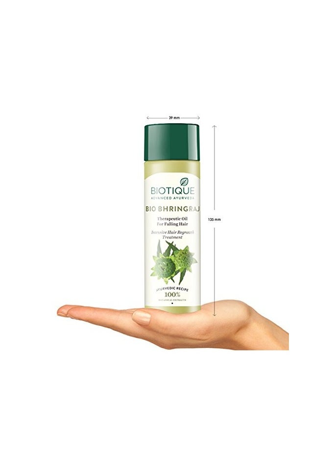 Biotique Bhringraj Hair Oil Hair Fall Control Regrowth Treatment Nourishes Follicles Strong Shiny Hair 120ml  - Image 4