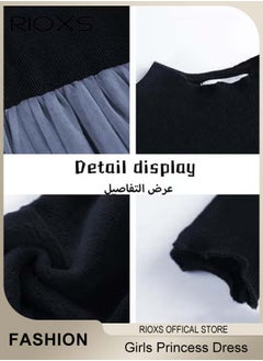 RIOXS Girls A-line Tutu Dress, Round Neck Long Sleeve Slim Dress, Elegant Princess Dress with Mesh Hem, Perfect for Both Daily Wear and Party Events  - Image 5