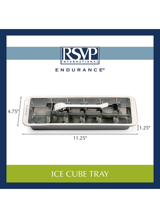 RSVP International RSVP International Endurance® Vintage Inspired Ice Cube Tray, 11" | Retro Design for Bars & Kitchens | Levers Remove Cubes | Heavy Duty Stainless Steel | Dishwasher Safe  - Image 3