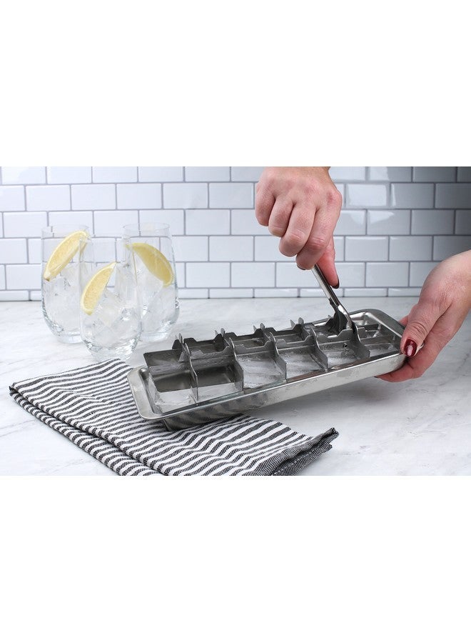 RSVP International RSVP International Endurance® Vintage Inspired Ice Cube Tray, 11" | Retro Design for Bars & Kitchens | Levers Remove Cubes | Heavy Duty Stainless Steel | Dishwasher Safe  - Image 5