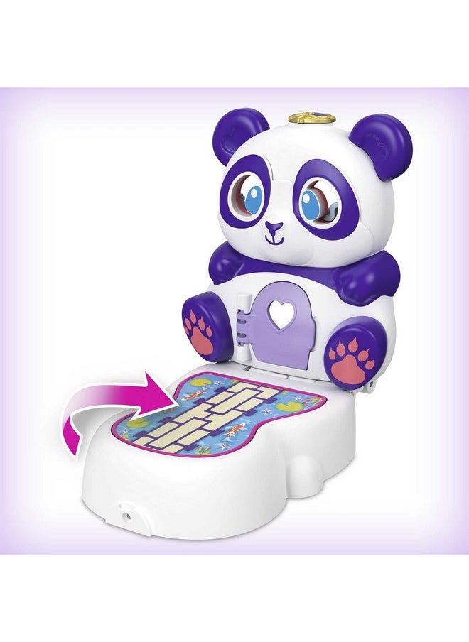 بولي بوكيت Gtm58 Flip & Find Panda Compact، ميزة Flip تخلق سطحين للعب، دمية صغيرة، شخصية باندا وكشف المفاجآت، هدية رائعة للأعمار من 4 سنوات فما فوق، 10.0 سم × 5.0 سم × 9.0 سم  - Image 4