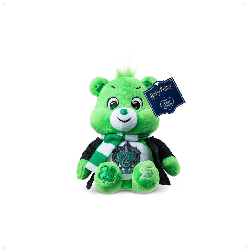 Care Bears هاري بوتر × دمى العناية - دمية محشوة بطول 8 إنش - دمية ناعمة وقابلة للعناق، حيوان محشو للبنات والأولاد، أعمار 4 سنوات فما فوق، دب حظ منزل سليذرين - Image 3