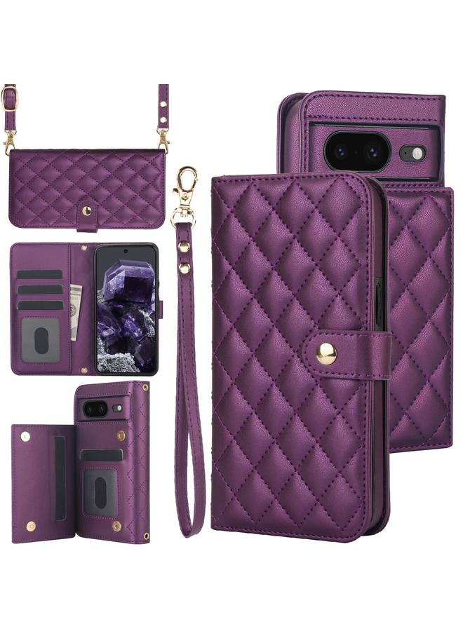 Green Tiger Case For Google Pixel 8 Crossbody Multifunction Rhombic Leather Phone Case - Image 1