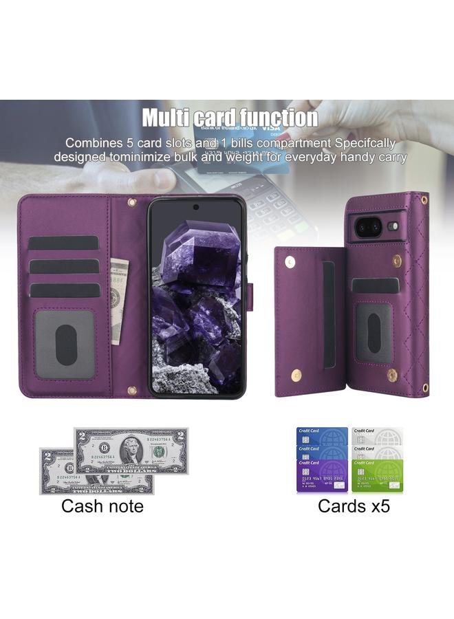 Green Tiger Case For Google Pixel 8 Crossbody Multifunction Rhombic Leather Phone Case - Image 4