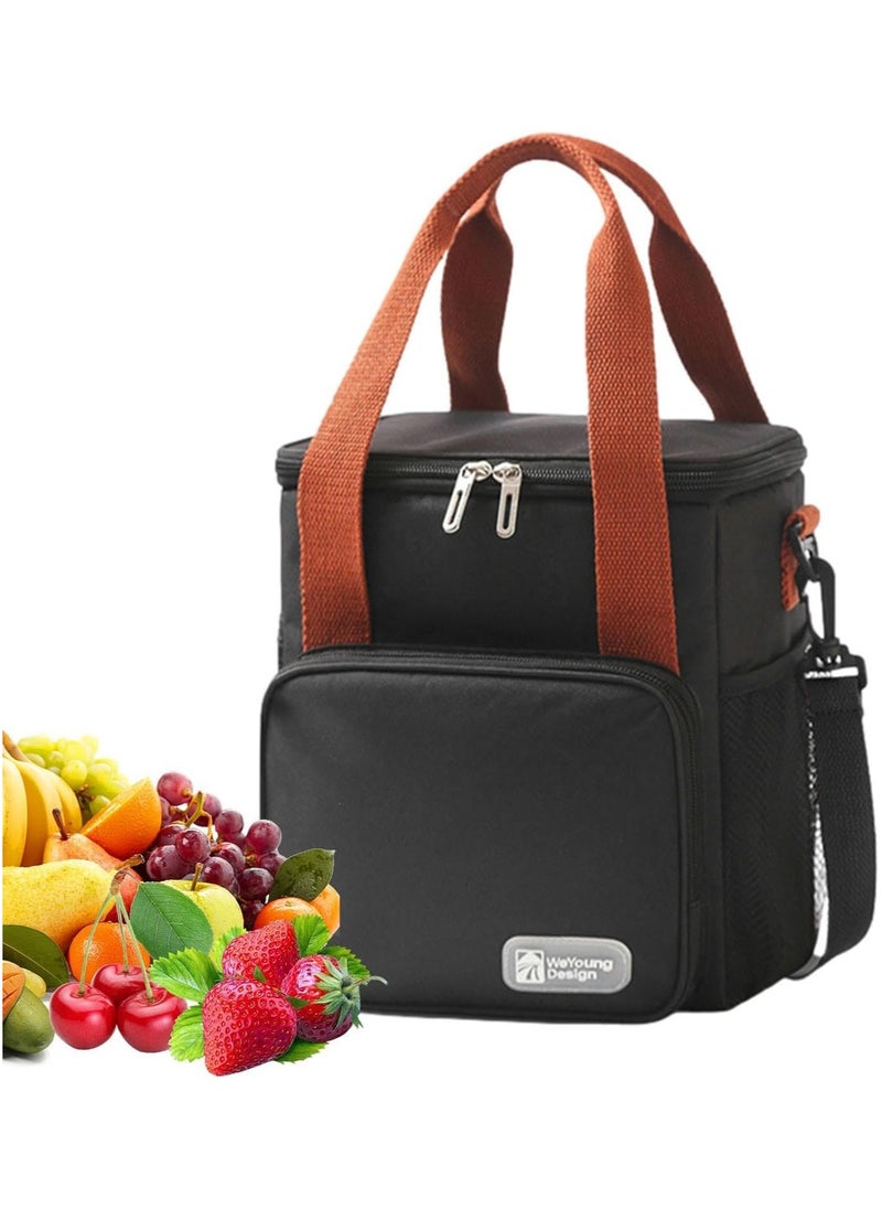 Generic Insulated Lunch Bag for Women Men Double Deck Lunch Box, Reusable Leakproof Lunch Box Cooler Tote Bag for Work Picnic School or Travel, Double Compartment (15L)  - Image 5