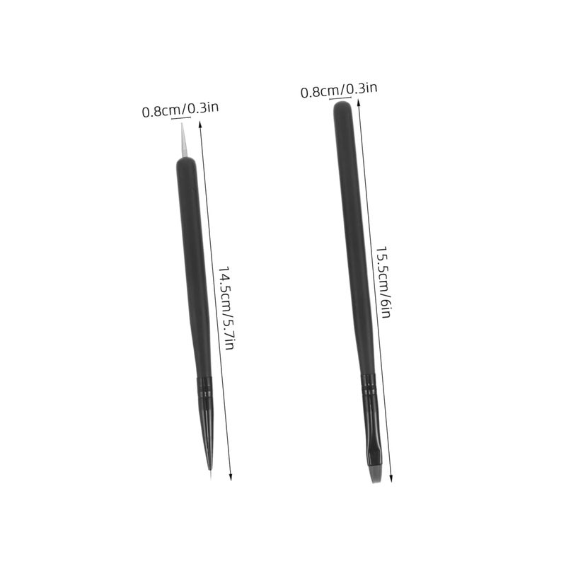 Beaupretty 8pcs Nail Art Brush Set Double-Ended Detail Pens for Gel Polish Black Wooden Handle for Professional Nail Artists and Home Manicure - Image 2