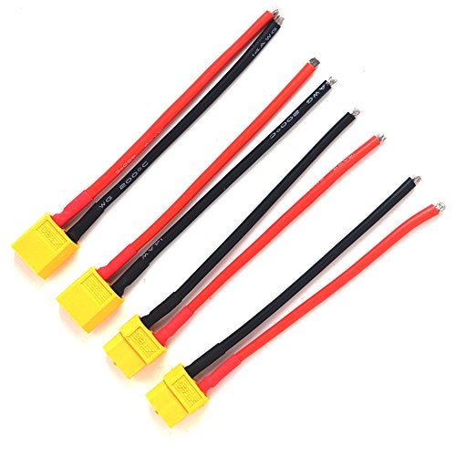 Padarsey 2 Pair XT60 Connector Female/Male W/Housing 10CM Silicon Wire 14AWG - Image 1