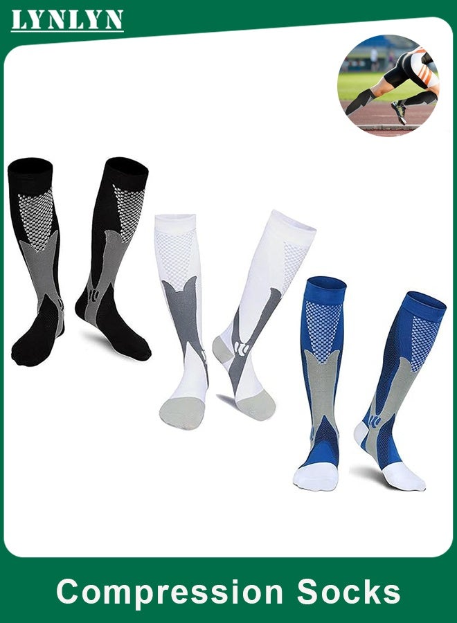 LYNLYN 3-Pack Compression Socks for Men & Women, Circulation Boost, Muscle Recovery, Edema & Varicose Vein Support - Image 1