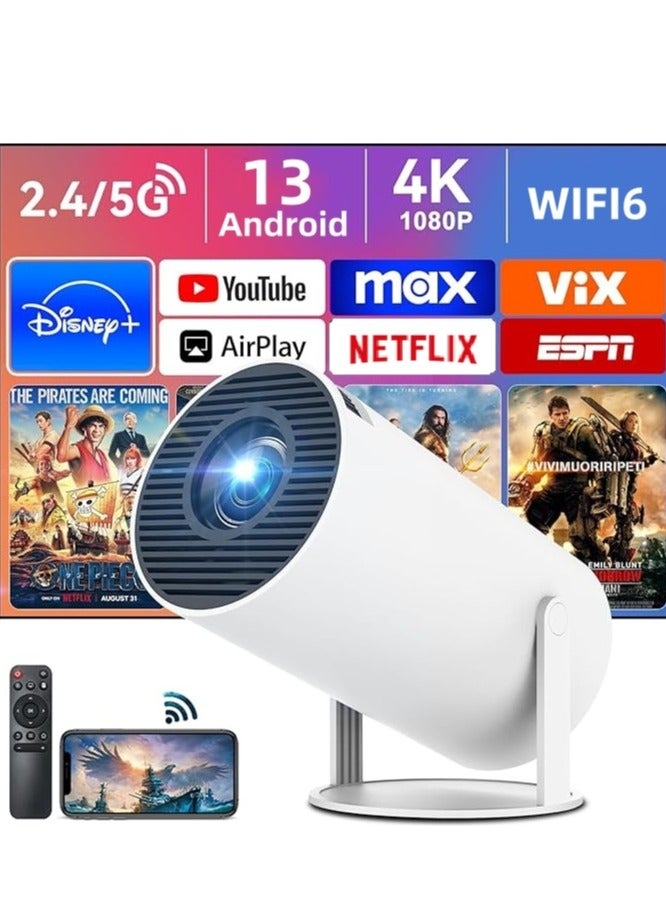واي تي جهاز عرض ذكي محمول HY300 Pro بدقة 4K و5G وWIFI وAndroid 13 ومسرح منزلي عالي الدقة للاستخدام الداخلي والخارجي - Image 1
