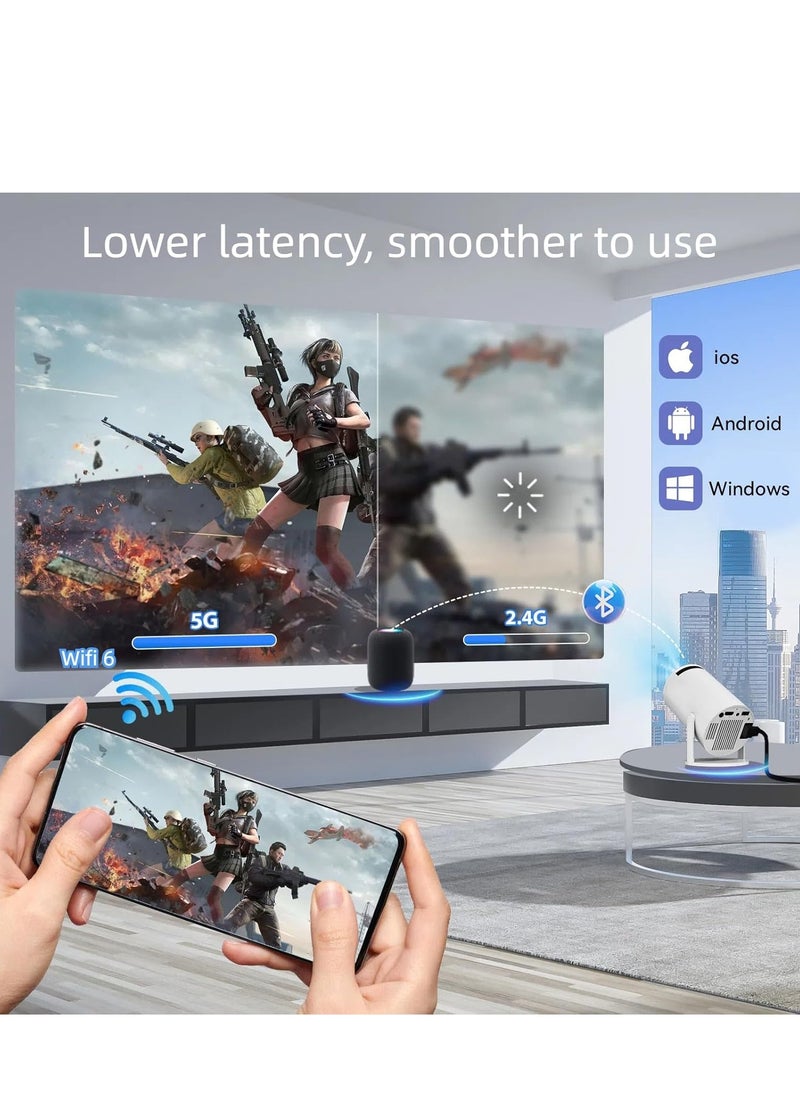 واي تي - جهاز عرض ذكي محمول HY300 Pro بدقة 4K و5G وWIFI وAndroid 13 ومسرح منزلي عالي الدقة للاستخدام الداخلي والخارجي - Image 1