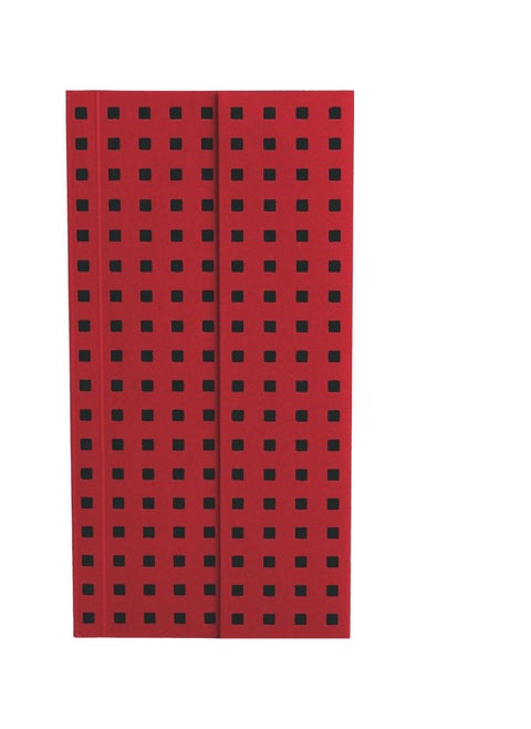 Quadro Red on Black B6.5 Unlined Wrap Closure 112 Pages 100gsm Notebook