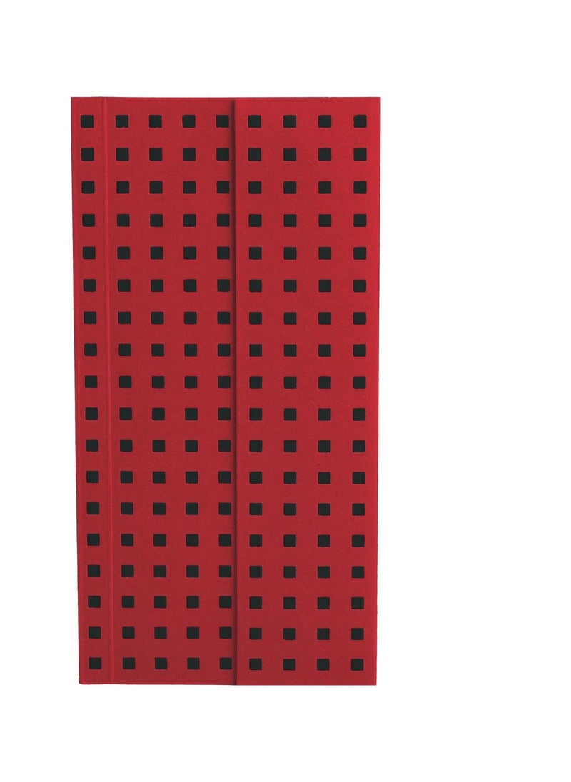 بيبر أوه - دفتر بتصميم كوادرو 112 صفحة غير مسطرة بحجم B6.5 - أحمر وأسود - Image 1