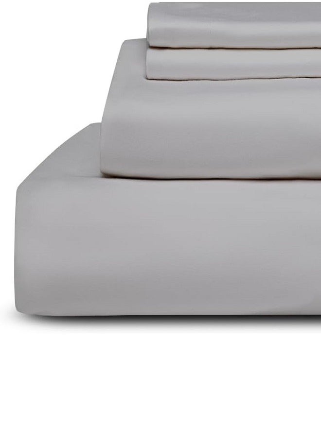 RISHAHOME - RISHAHOME 3-Piece King Size Deep Pocket Fitted Bedsheet Set – Grey, 1 Fitted Sheet (200x200+30 cm) & 2 Pillowcases (50x75 cm), Non-Allergic Microfiber for Year-Round Comfort - Image 1