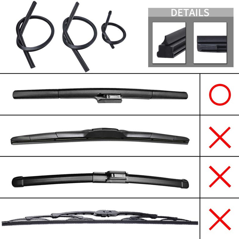 OTUAYAUTO Replacement for Honda CRV 2012-2016, OTUAYAUTO Windshield Wiper Blade Refills - Replace OEM: 76622-STK-A02, 76632-STK-A02, 76732-T0A-003 - Image 4