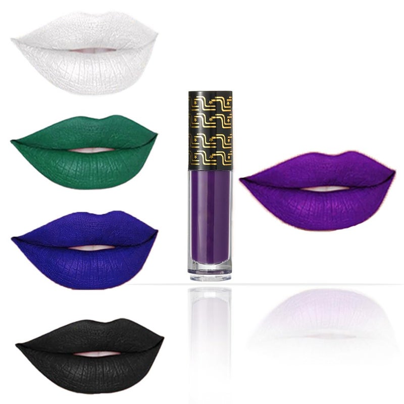Kilshye Matte Liquid Lipstick Halloween Lipsticks Gothic Pigment Lip Gloss Velvet Lipglaze Costume Lips Cosmestis for Women and Girls Pack of 1 Purple
