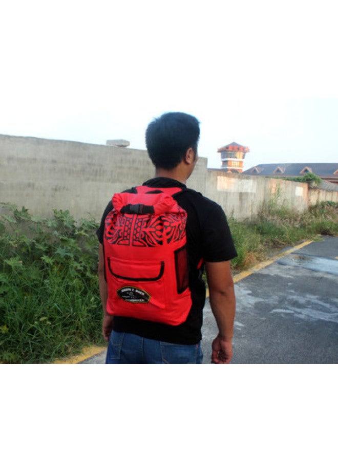Generic Outdoor Waterproof Bag Upstream Drifting Swimming Backpack Men's Storage Bag Female Diving Snorkeling Seaside Backpack 20L-Color:Rock Commemorative Edition Red 20L  - Image 1