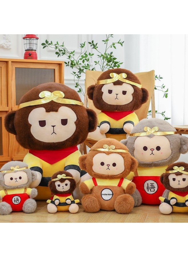 Children's Fun Doll Monkey Sitting Version Wukong Comes Plush Toy Pillow Rag Doll Children's Gift Muppet-Specifications:25cm-Color:Gold Hoop Style - Image 1
