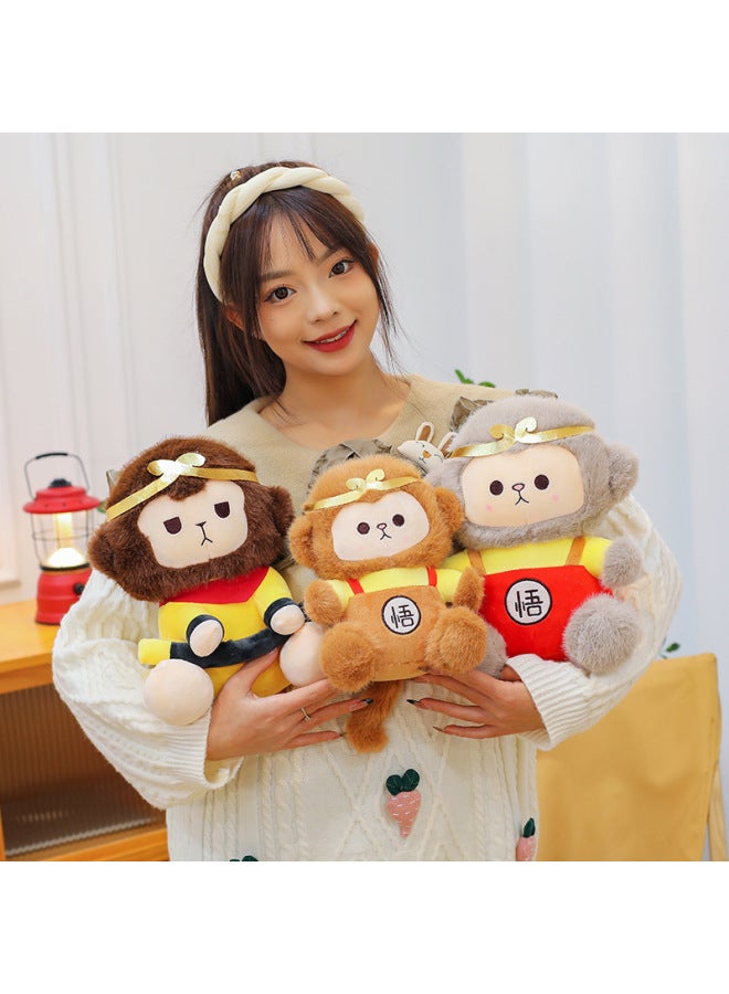 Children's Fun Doll Monkey Sitting Version Wukong Comes Plush Toy Pillow Rag Doll Children's Gift Muppet-Specifications:25cm-Color:Gold Hoop Style - Image 3