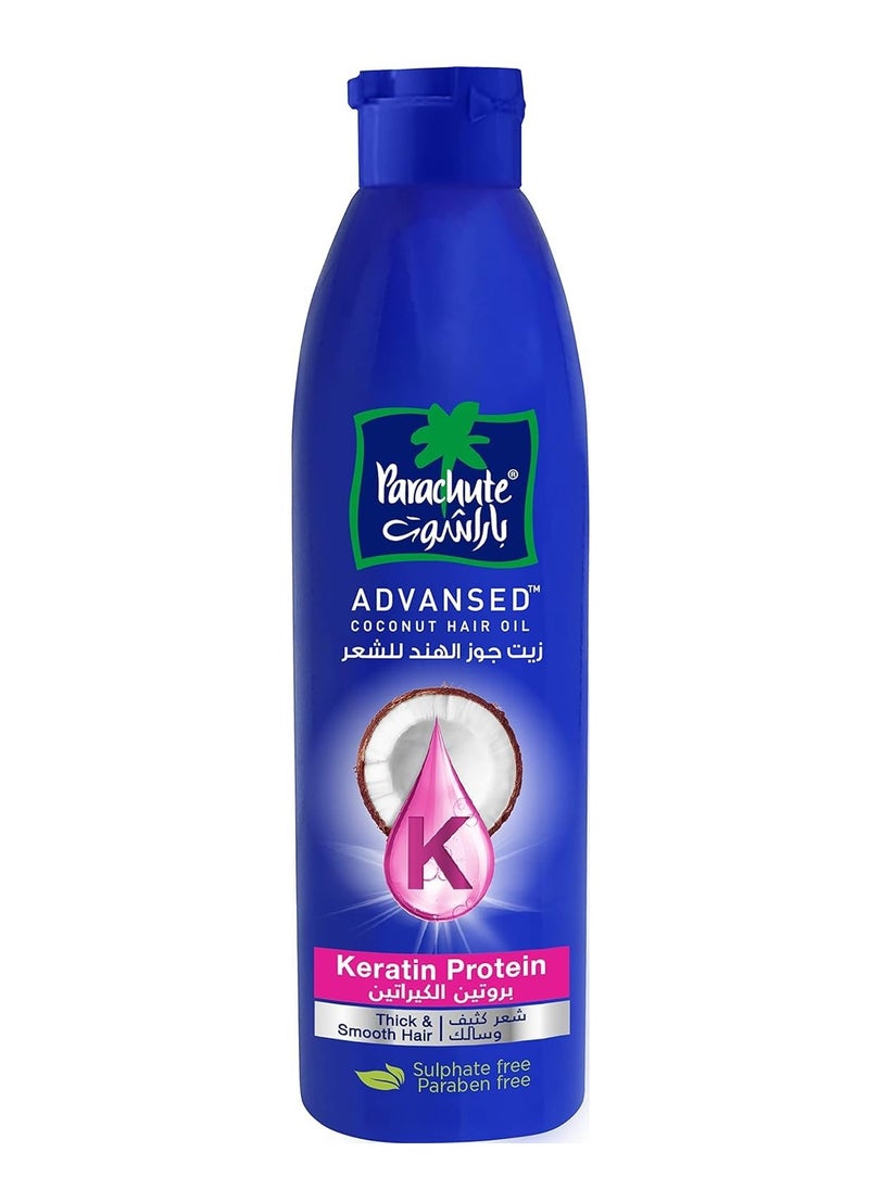 Parachute Parachute Advansed Keratin & Coconut Hair Oil |For Smooth & Shiny Hair |Reduces Hair Breakage & Split Ends| All Hair Types|No Parabens, Silicones & Sulphate| 5.7 Fl.oz.  - Image 1