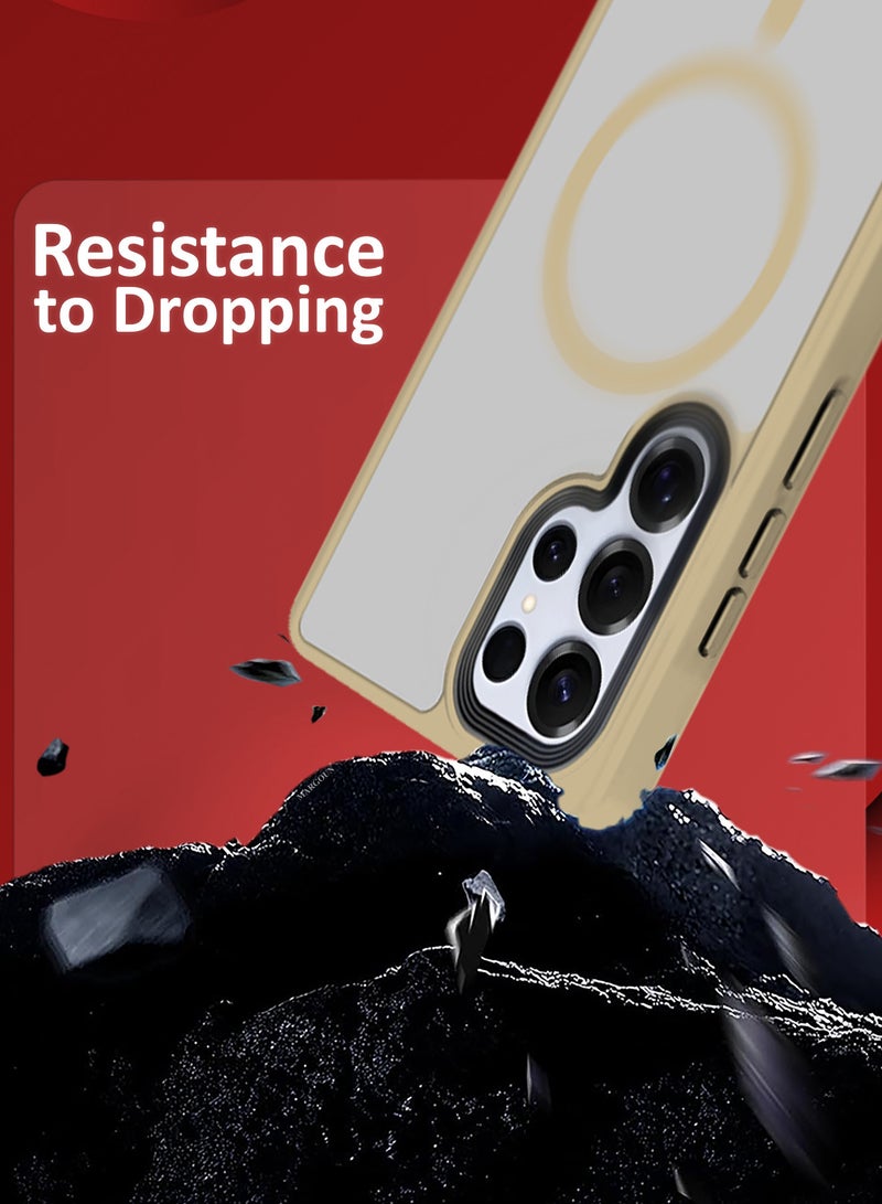 CATANES (for Samsung Galaxy S25 Ultra) 2Packs, Magnetic Slim Protective Case Wireless Charging Support with Shock Proof 3D Screen Protector - Titanium Desert - Image 4