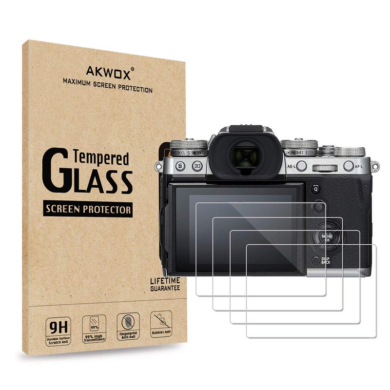 AKWOX (Pack of 3) Tempered Glass Screen Protector For Fujifilm X-T3, [0.3mm 2.5D High Definition 9H] Anti-scratch Optical LCD Premium Protective Cover - Image 1