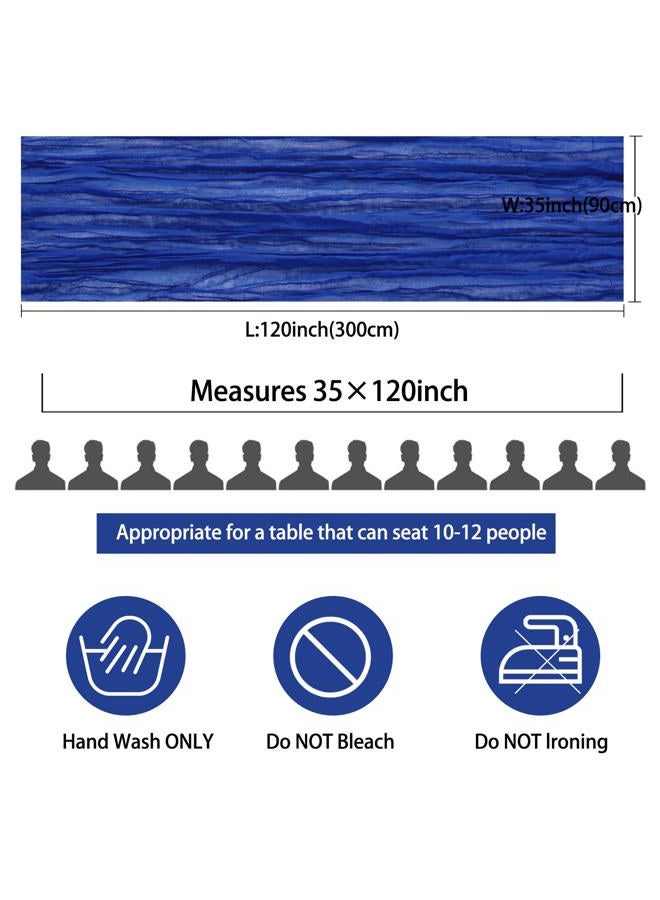 Fivenl 12 Pack 10Ft Cheesecloth Table Runner 35x120 Inch Boho Gauze Table Runner Rustic Cheese Cloth Long Table Runner Romantic Table Runner for Wedding Bridal Shower Birthday Party Table Decor (Royal Blue) - Image 2