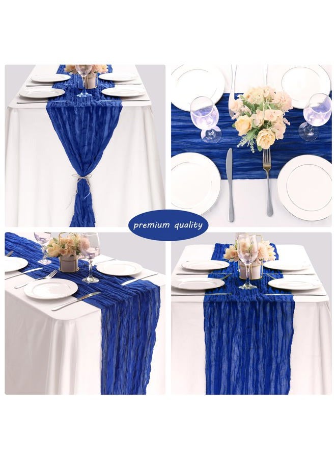 Fivenl 12 Pack 10Ft Cheesecloth Table Runner 35x120 Inch Boho Gauze Table Runner Rustic Cheese Cloth Long Table Runner Romantic Table Runner for Wedding Bridal Shower Birthday Party Table Decor (Royal Blue) - Image 5