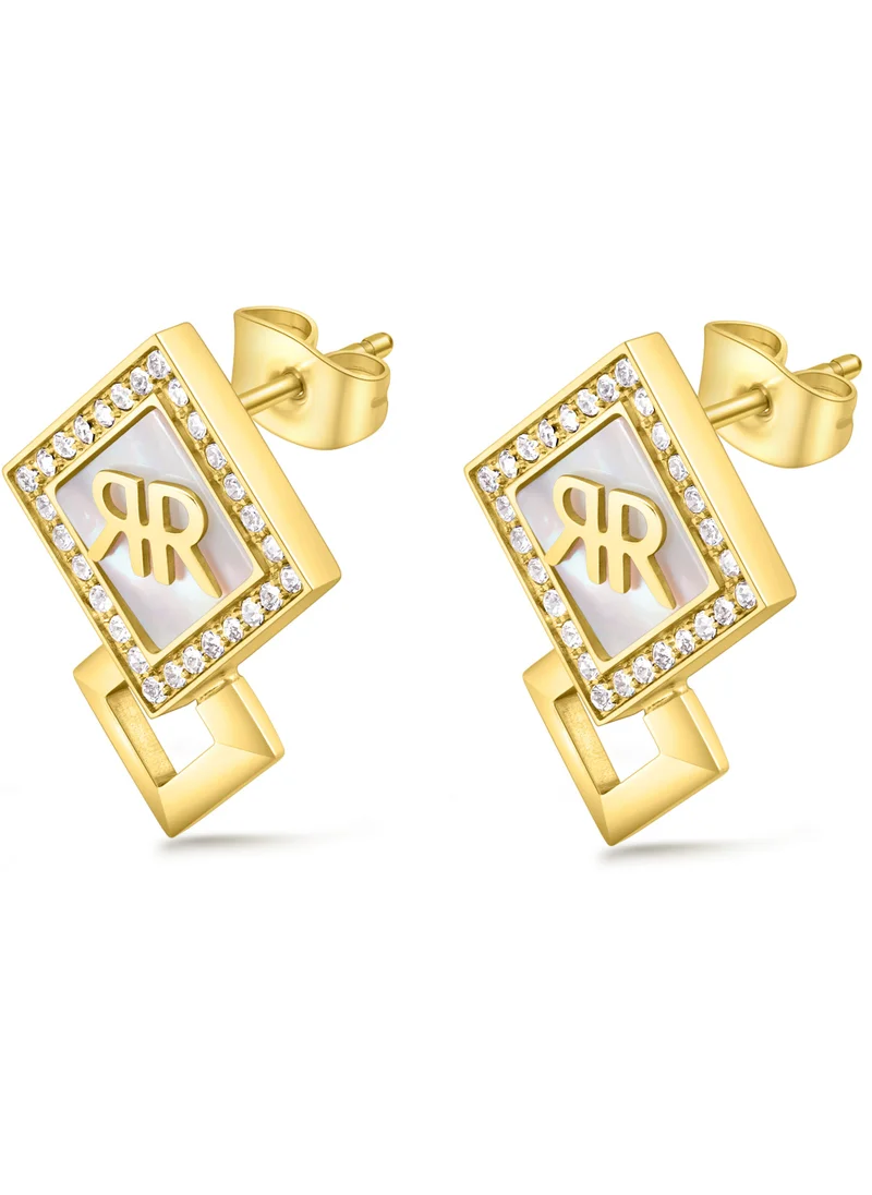 شيروتي 1881 Diamante White and Gold Plated Earrings for Women