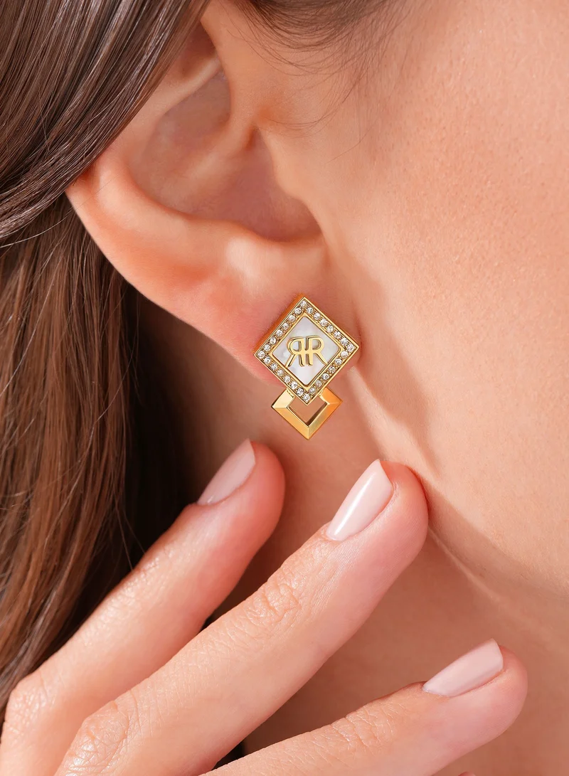 شيروتي 1881 Diamante White and Gold Plated Earrings for Women