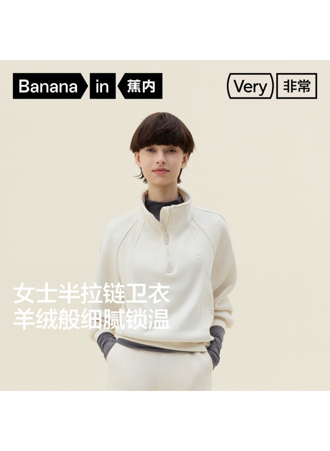 Bananain Very 503 Relax Ladies' Half-Zip Four-Season Hoodie - Image 3