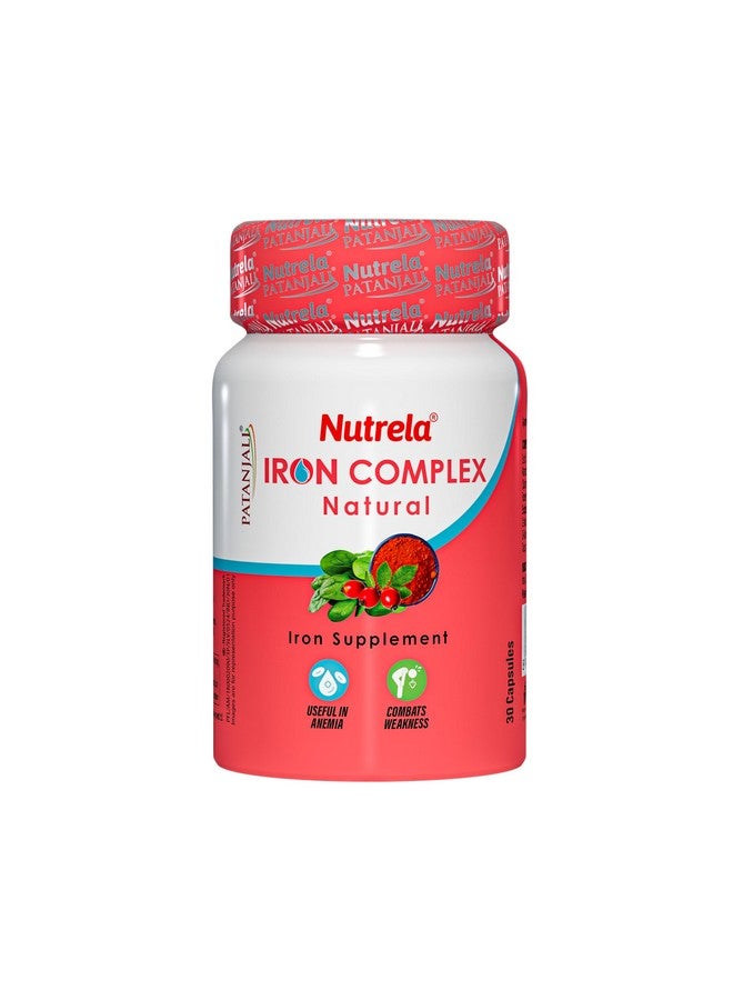 NUTRELA Iron Complex- Vegetarian Natural Capsules, 30 Count - Image 1