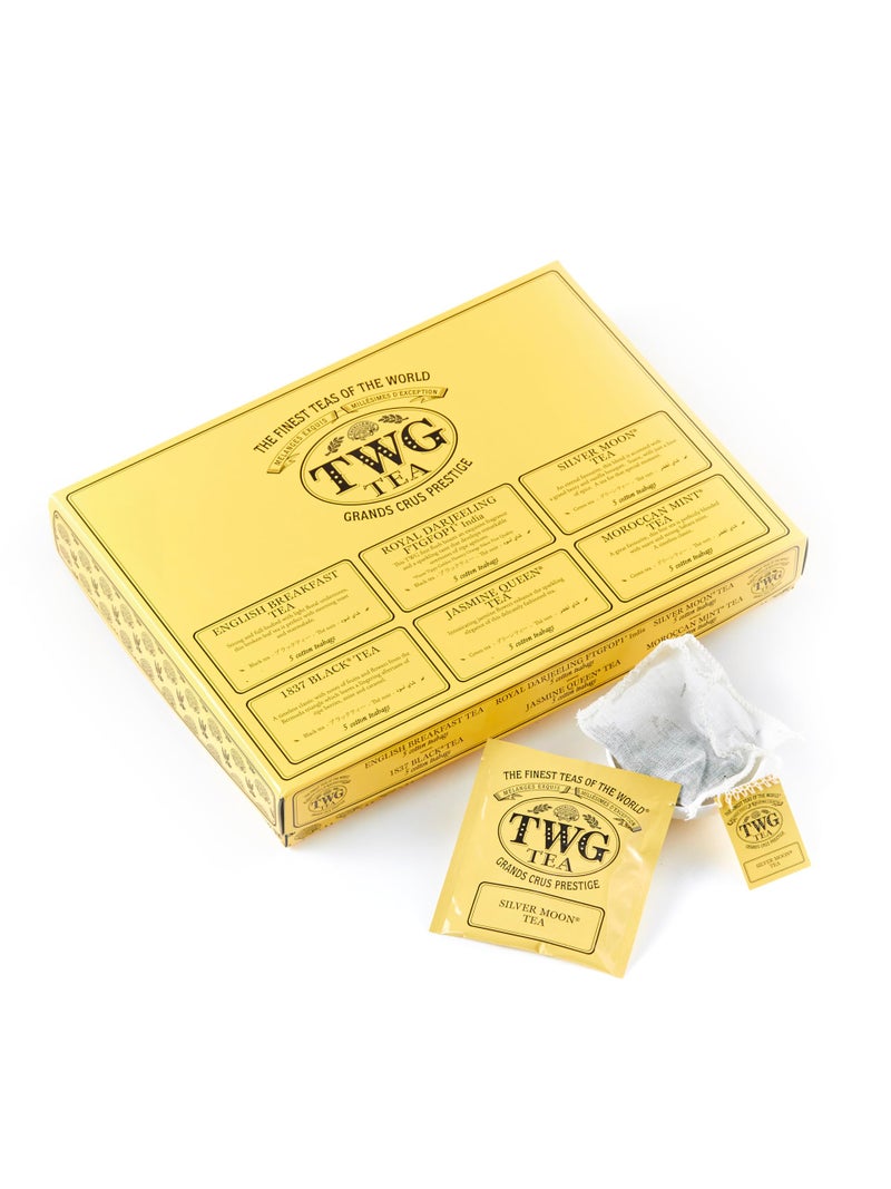TWG Tea | Empire Tea Selection | 6 Varieties | Exclusive Tea Blends | 30 Hand Sewn Cotton Teabags | Gift Set - Image 1