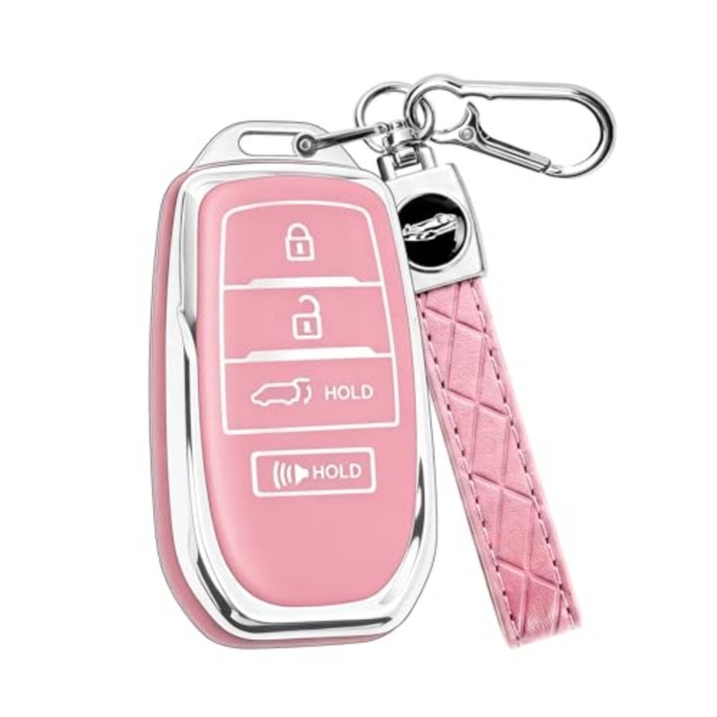 for Toyota Key Fob Cover with Keychain, Soft TPU Key Fob Holder, Fit for 2026 Toyota Camry Corolla Cross Tacoma RAV4 Grand Highlander 4Runner Tundra Venza Crown - Image 1