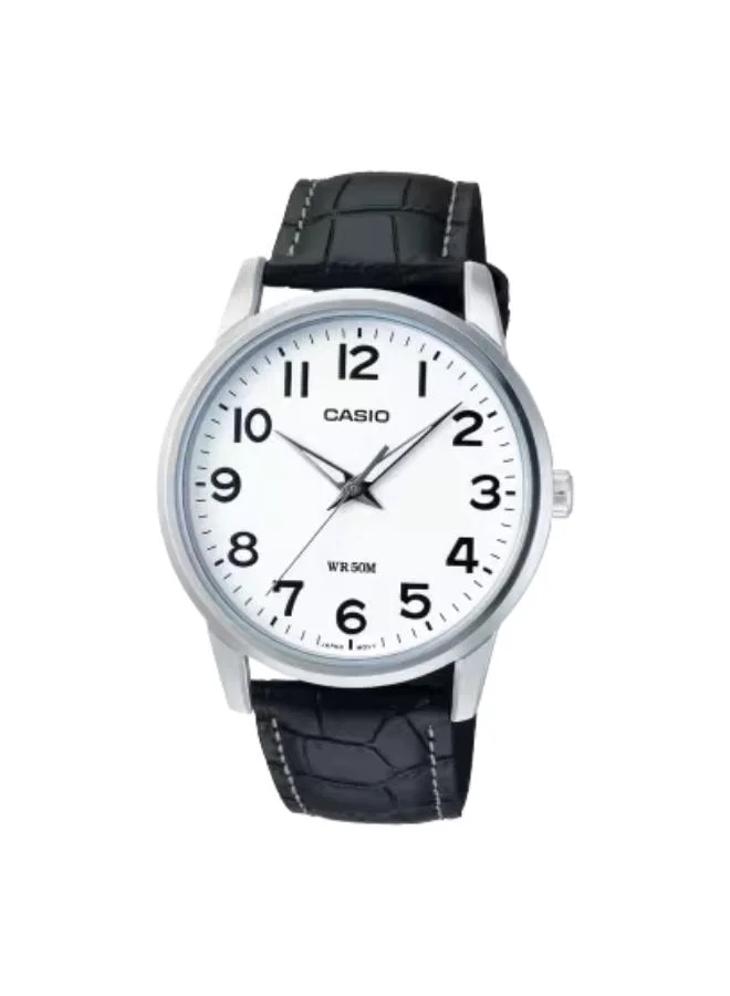 CASIO Men's Leather Analog Watch MTP-1303L-7BVDF - 40 mm