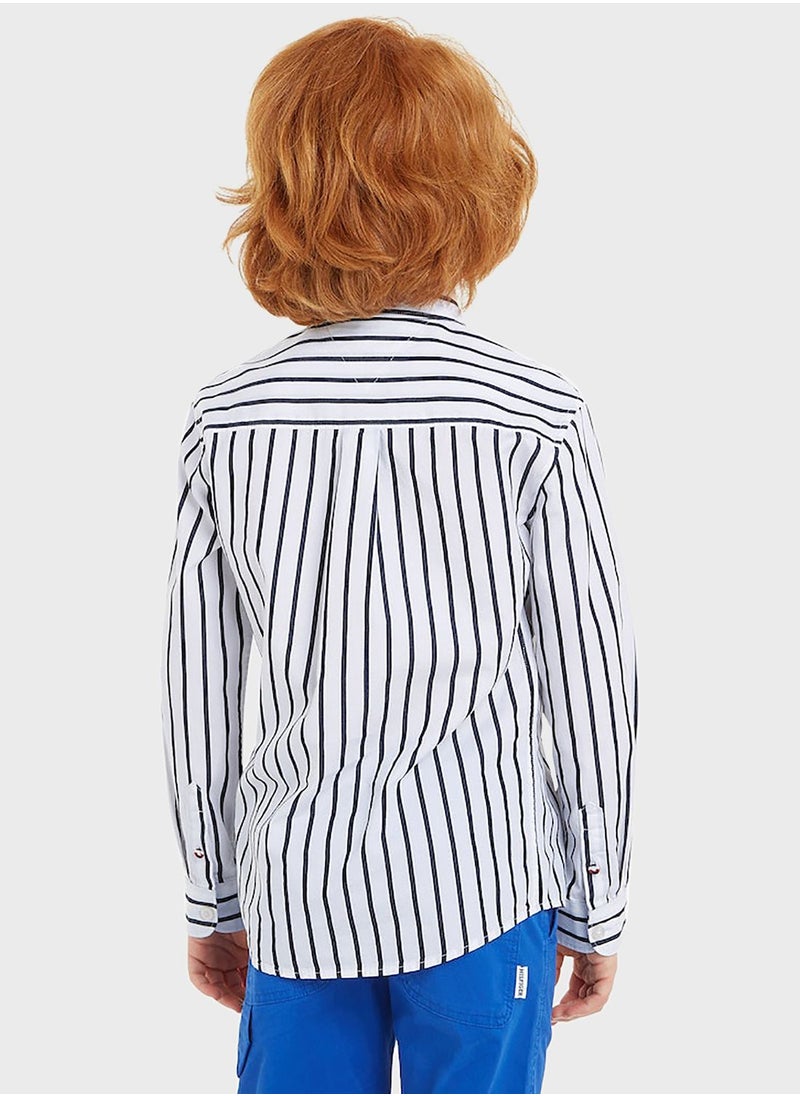 TOMMY HILFIGER Kids Stripe Regular Shirt  - Image 4