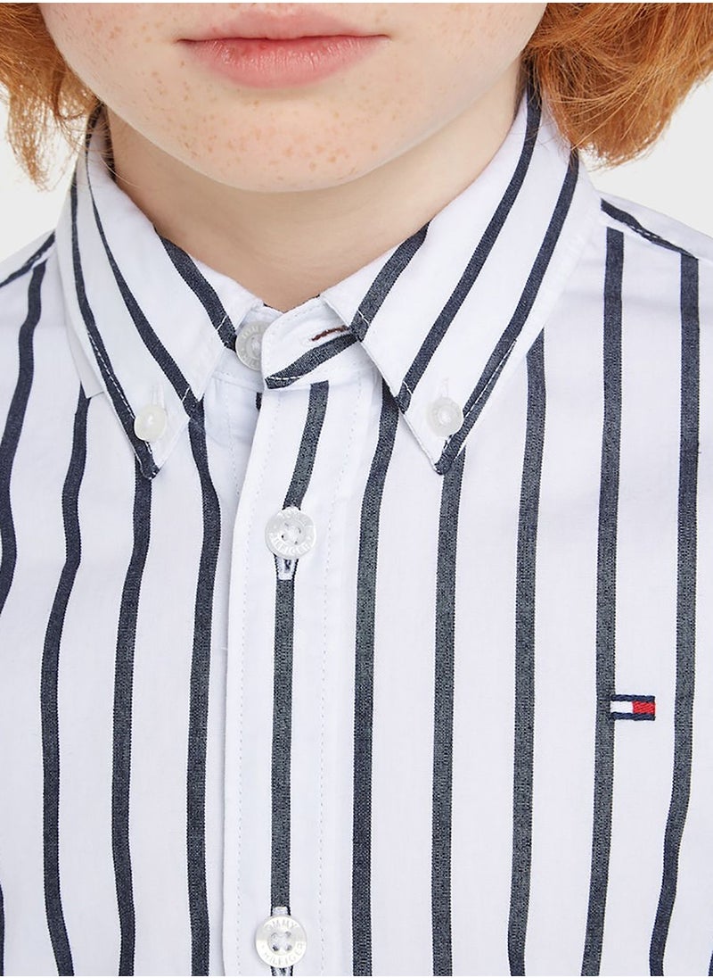 TOMMY HILFIGER Kids Stripe Regular Shirt  - Image 5