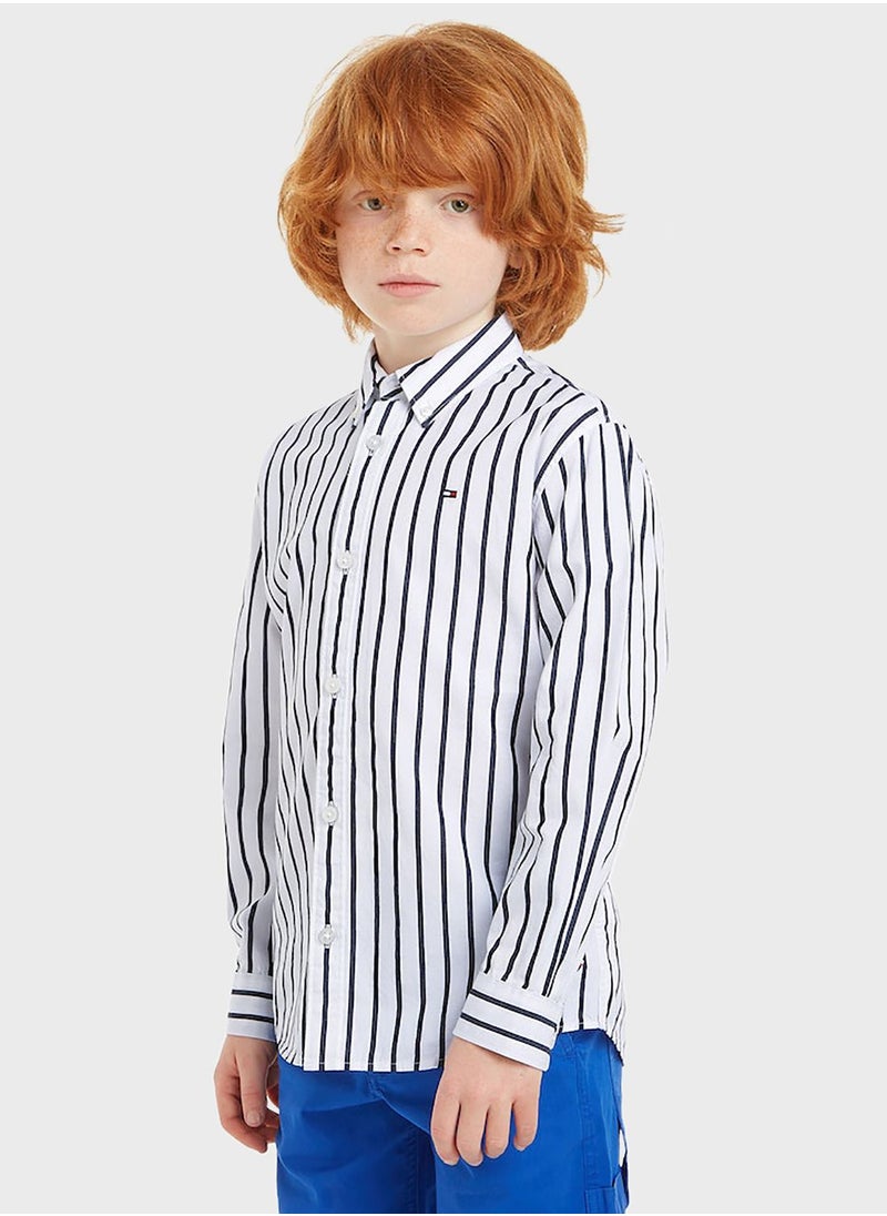TOMMY HILFIGER Kids Stripe Regular Shirt  - Image 3