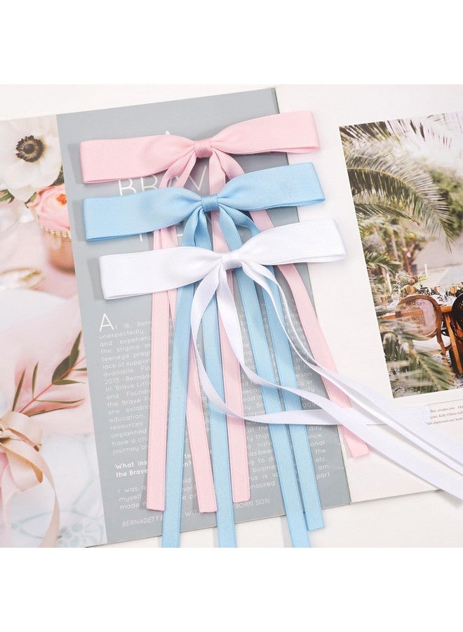 Ayesha Hair Bows Clips Ribbon Bowknot With Long Tail Princess Hair Bows French Barrettes Hair Accessories For Women Girls 4Pcs - Image 4