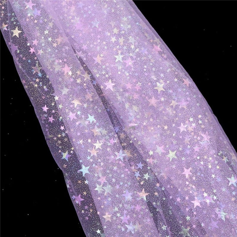 Glitter Sequins Tulle Fabric Wedding Birthday Backdrop Curtain Lace Wide Tulle for Sewing Table Skirt DIY Home Decor (Peach 150X100CM) - Image 3