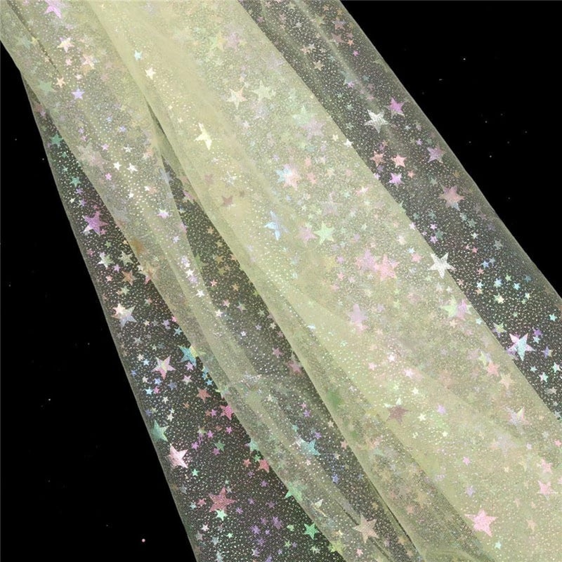 Glitter Sequins Tulle Fabric Wedding Birthday Backdrop Curtain Lace Wide Tulle for Sewing Table Skirt DIY Home Decor (Peach 150X100CM) - Image 5