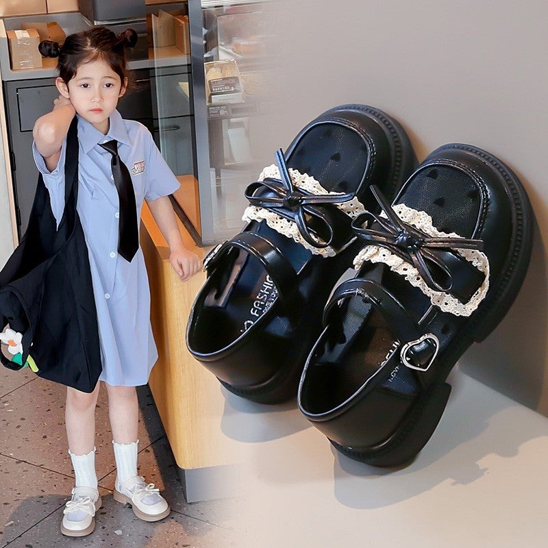 Girls' Shoes Children'S Princess Small Leather Shoes 2024 Spring And Baby Mesh Shoes Girls Soft Sole Shoes Children - Image 4