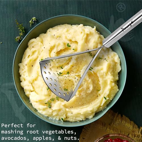 Parage Stainless Steel Petato Vegetable Pav Bhaji Masher for Home & Kitchen, 24.5 cm Long, Silver - Image 2