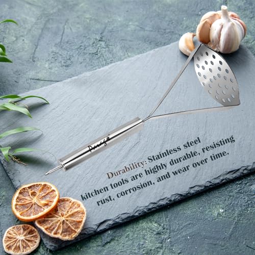 Parage Stainless Steel Petato Vegetable Pav Bhaji Masher for Home & Kitchen, 24.5 cm Long, Silver - Image 4